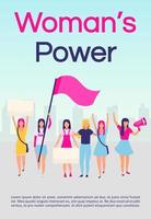 Women power brochure template vector