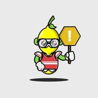 The lemon student robot character design vector