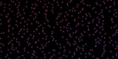 Dark Purple, Pink vector pattern with abstract stars.