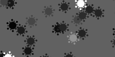 patrón de vector gris claro con elementos de coronavirus.
