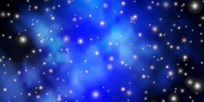 Dark BLUE vector pattern with abstract stars.