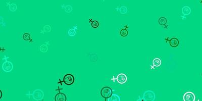 Light Green vector pattern with feminism elements.