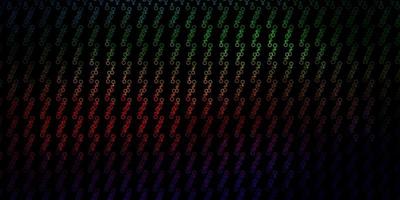 Dark Green, Red vector background with occult symbols.