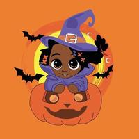 Cute Halloween Kid Party vector