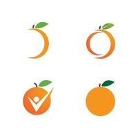 logo de fruta naranja vector