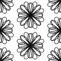 Abstract minimalist seamless pattern with symmetrical flower doodle vector