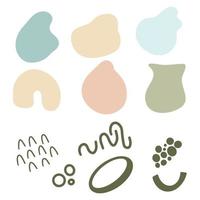 Set of shapes and doodle objects - circles, lines arcs. Design element vector