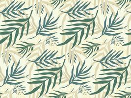 Seamless pattern background with abstract palm leaf silhouette vector
