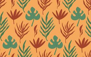 Seamless pattern background with abstract tropical plant silhouette. vector