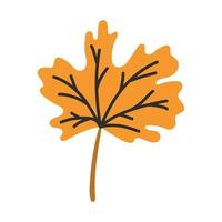 Maple autumn leaf. Vector illustration in a flat doodle style