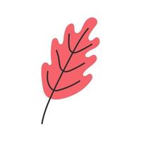 Autumn red leaf. Vector illustration in a flat doodle style