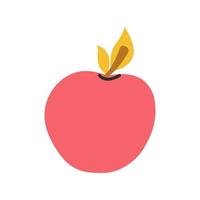 A red apple. Vector illustration in a flat doodle style