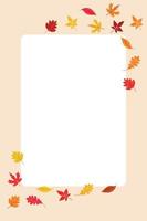 Autumn background frame with colored falling leaves vector