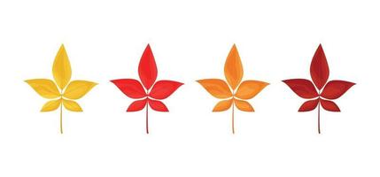 Autumn leaves icons isolated on white background vector