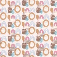 Hand drawn retro boho styled pattern background vector