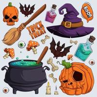 Hand drawn scary halloween elements collections