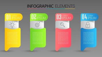 modern text box template, infographics banner vector