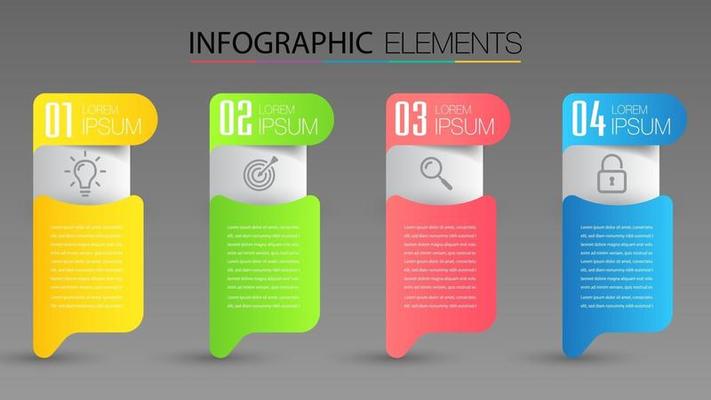 modern text box template, infographics banner