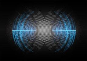 Sound waves oscillating dark light vector