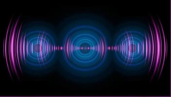 Sound waves oscillating dark light vector