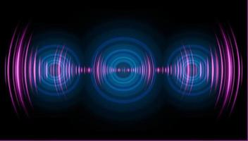 Sound waves oscillating dark light vector