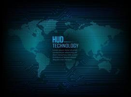 world binary circuit board future technology, blue hud cyber security vector