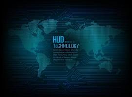 world binary circuit board future technology, blue hud cyber security vector