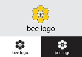 concepto de logotipo de abeja de miel vector