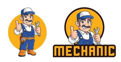 mechanic mascot logo template vector