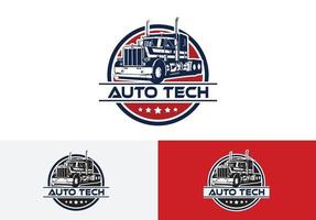 plantilla de logotipo de servicio automotriz. concepto de logotipo de camión vector