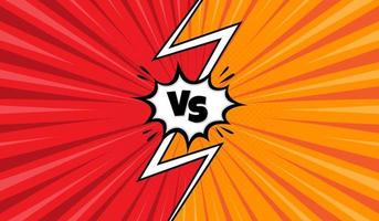 Versus background comic style red orange vector