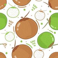 Seamless pattern coconut in the summer isolated on white background vector