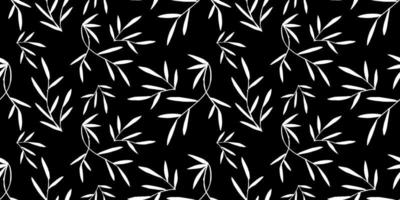 twigs with leaves seamless pattern vector