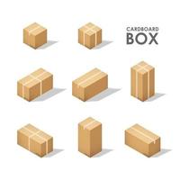 Isometric cardboard boxes isolated on a white background vector