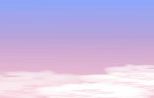 Realistic 3D white clouds on blue gradient sky background vector