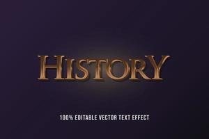 history text effect graphic style, editable gold text effect vector