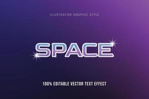 estilo gráfico de efecto de texto espacial, efecto de texto de neón editable vector