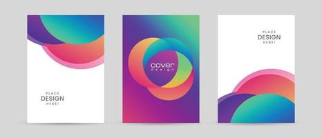 colorful cover design template abstract fluid background vector