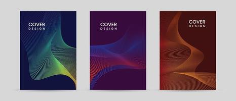 colorful cover design template abstract waves background vector