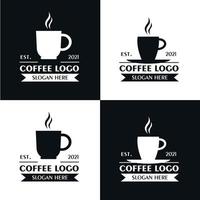 colección de logos de café blanco y negro vector