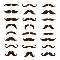 Mustache silhouettes collection vector