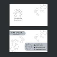 White and gray psychologist business card vector