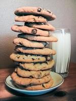 stack of chocolate chip cookies photo