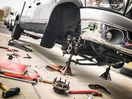 replacing brakes on a truck photo