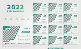 calendario de escritorio 2022 plantilla de diseño vector