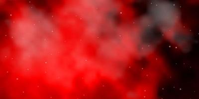 Dark Red vector background with small and big stars.