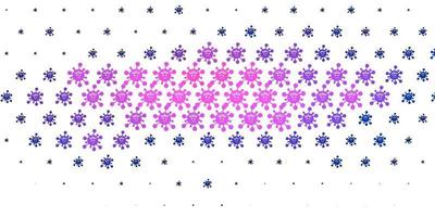 Light Pink, Blue vector pattern with coronavirus elements.