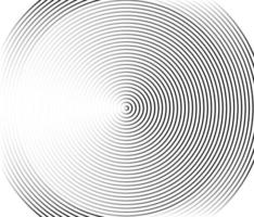 Concentric circle element. Black and white color ring. sound wave vector