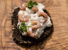 Salad with fresh North Sea crabs photo