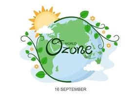 World Ozone Day Background Vector Illustration